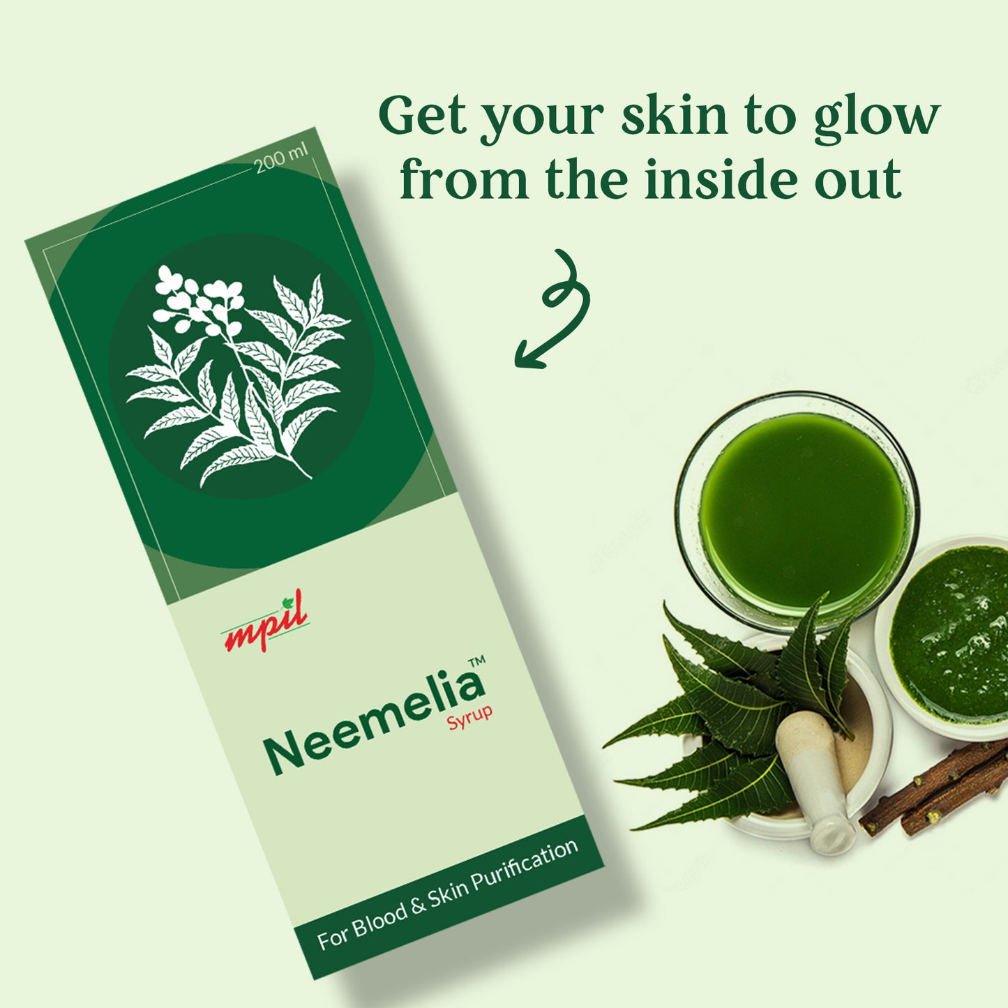 MPIL Neemelia Neem Syrup For Glowing skin | Ayurvedic Skin Care Neem Syrup | Harbal Treatment | Natural with no side effect