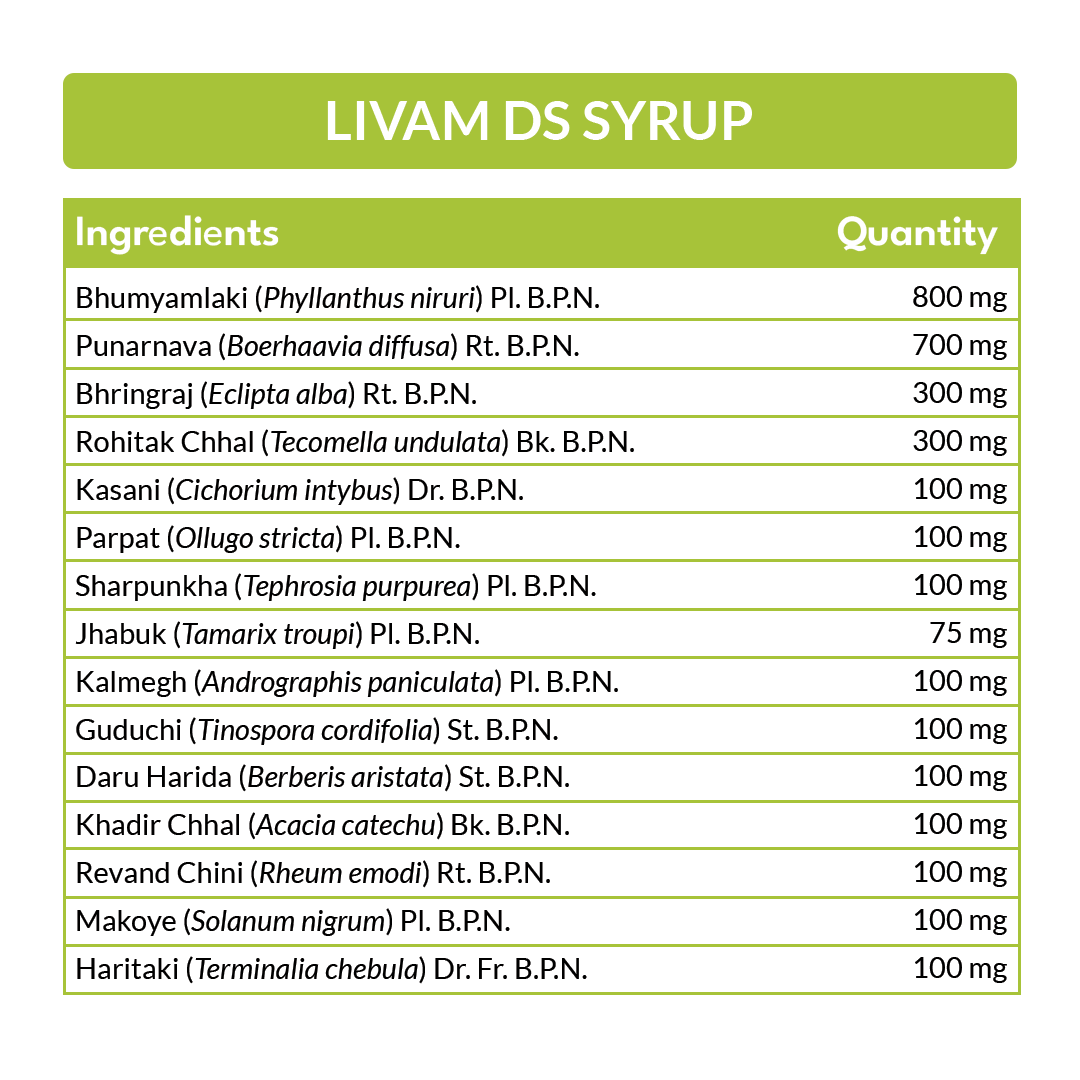 Livam DS Syrup | Natural Liver Herbal Tonic Fatty Liver tonic