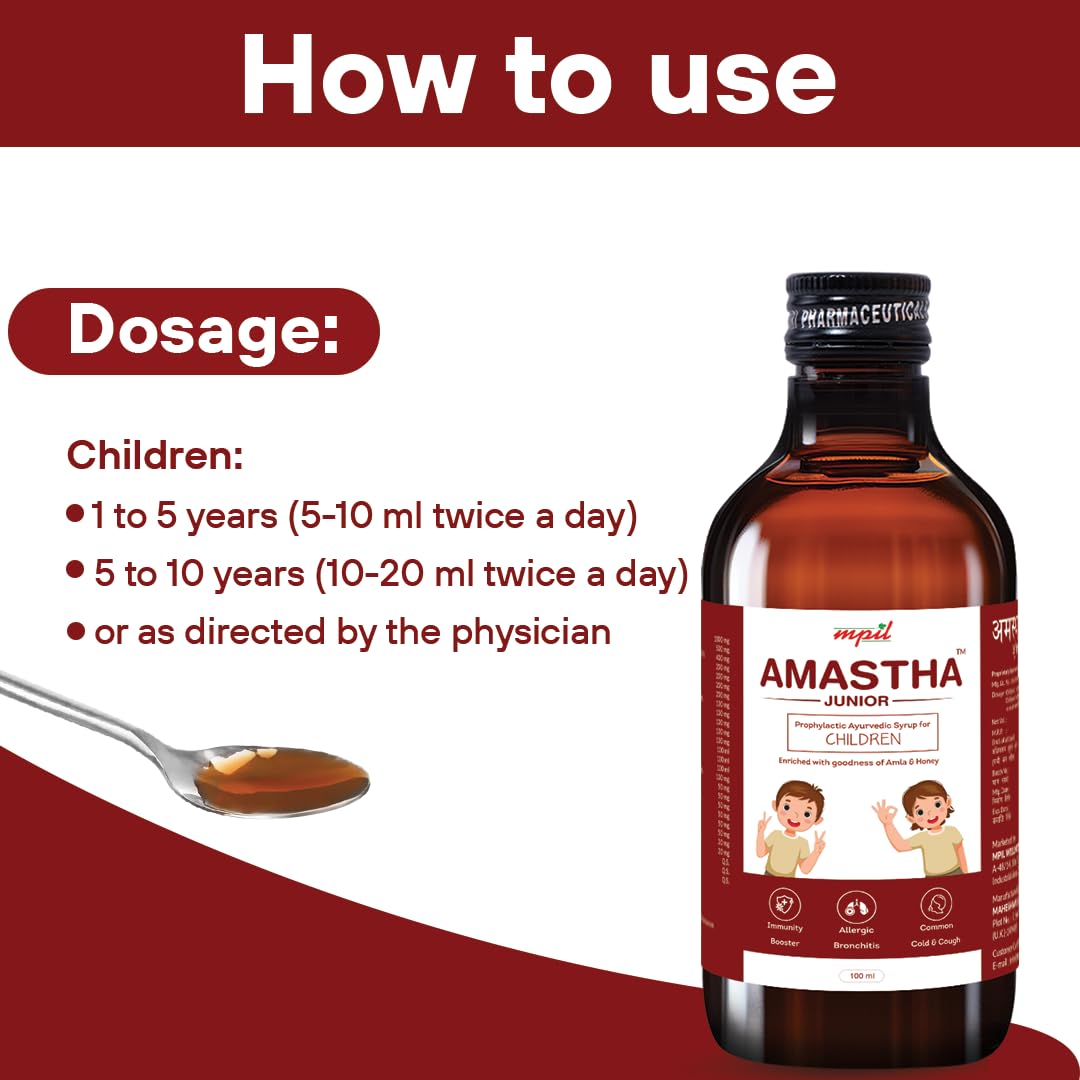 Amastha Junior Syrup For kids cold and cough