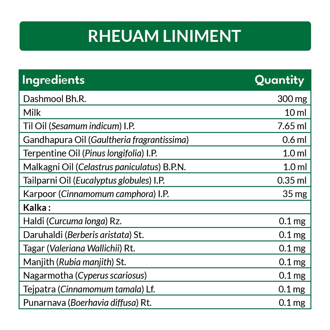 Rheuam Liniment Oil For Effective Pain Relief in Arthritis