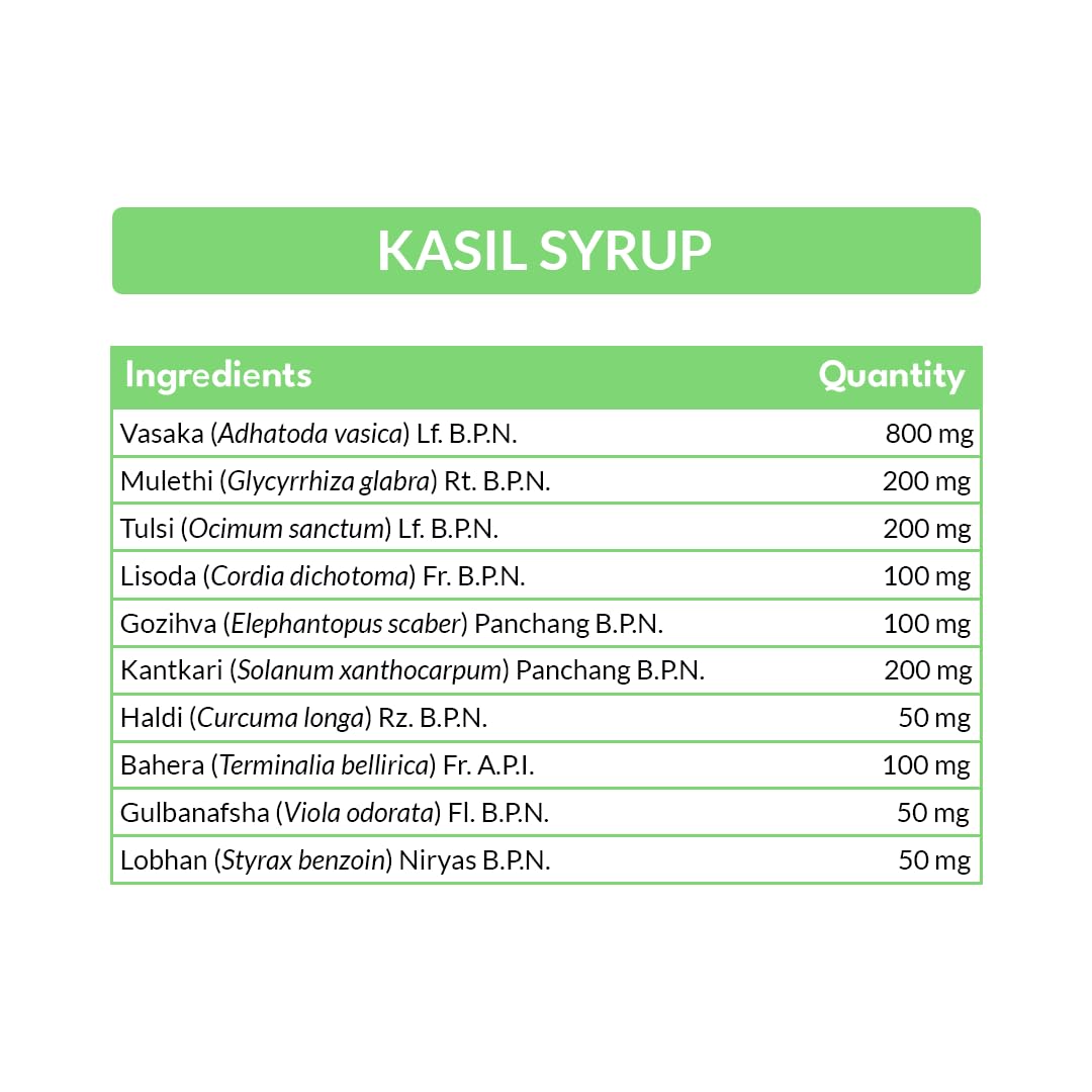 MPIL Kasil Syrup | cough syrup | cold and cough syrup | Ayurvedic cough syrup | Effective bronchodilator & antitussive (100 ml)