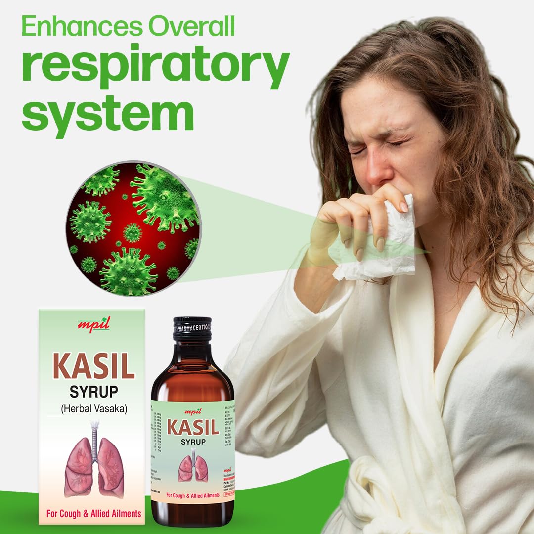 MPIL Kasil Syrup | cough syrup | cold and cough syrup | Ayurvedic cough syrup | Effective bronchodilator & antitussive (100 ml)