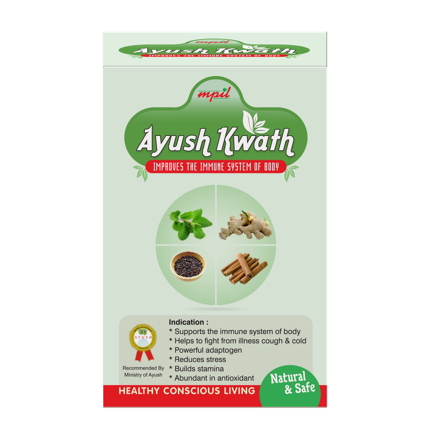 Ayush Kwath Herbal Tea | kara for cough and cold (48 Sachet Pack2)