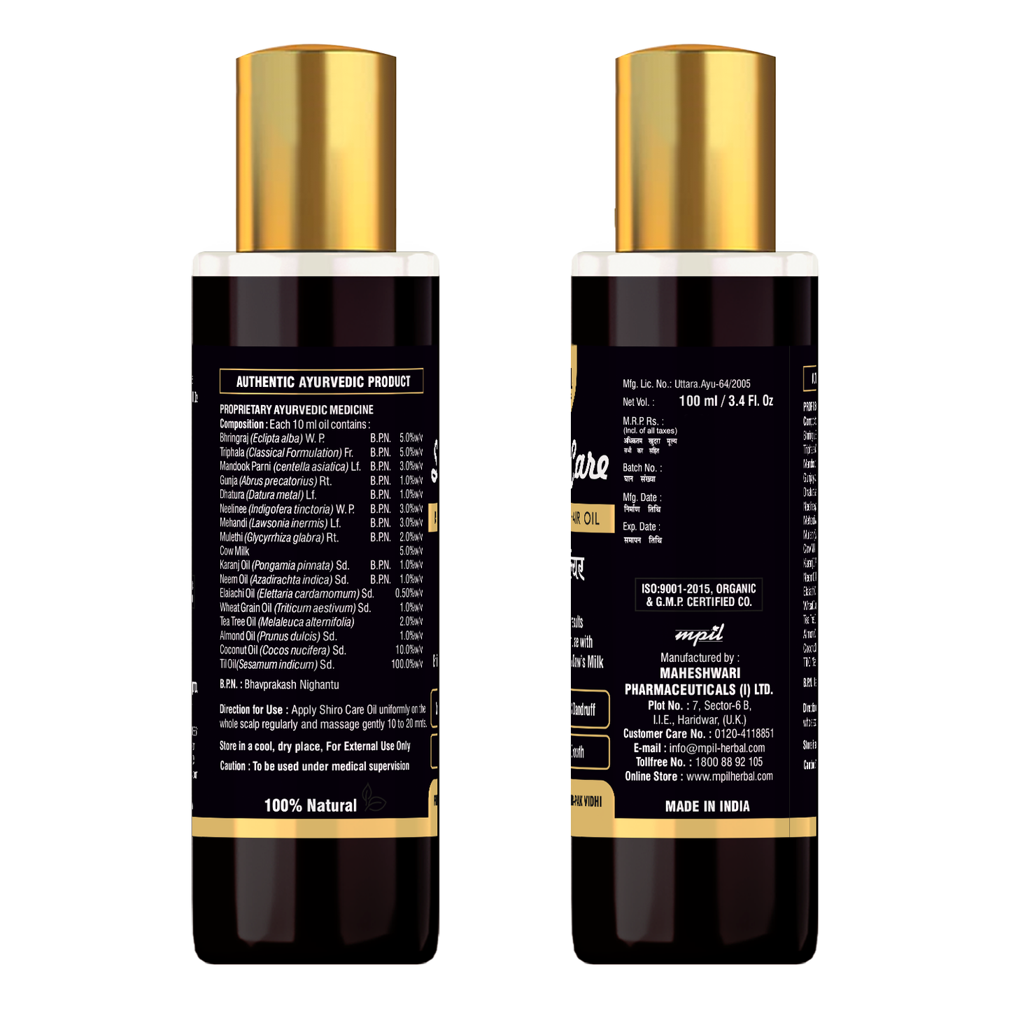 MPIL Shiro Care Hair Oil With Bhringraj | Hair Oil for unisex | Almond Oil Goodness Of More Than 18 Herbs And Oil | 100ML