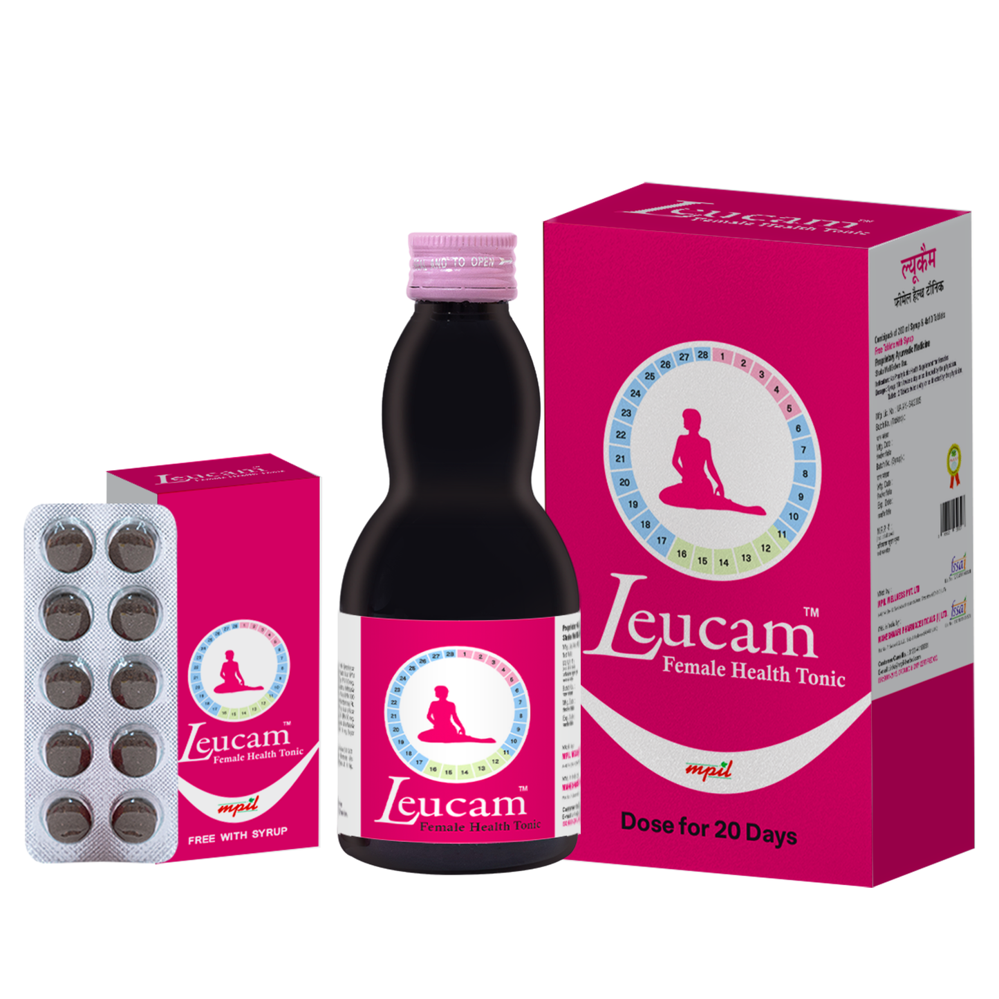 Ayurvedic Leucam  Women's PCOD & UTI Relief Syrup and Tablet