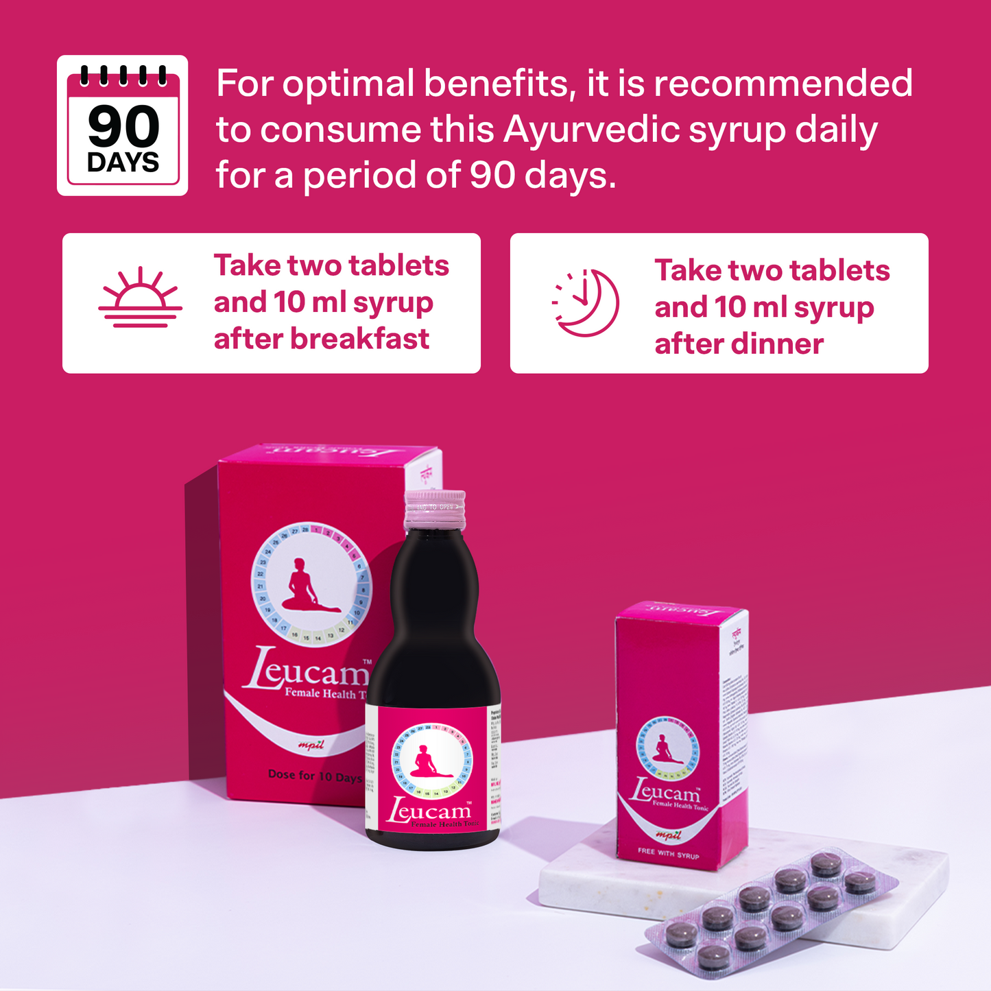 Ayurvedic Leucam  Women's PCOD & UTI Relief Syrup and Tablet