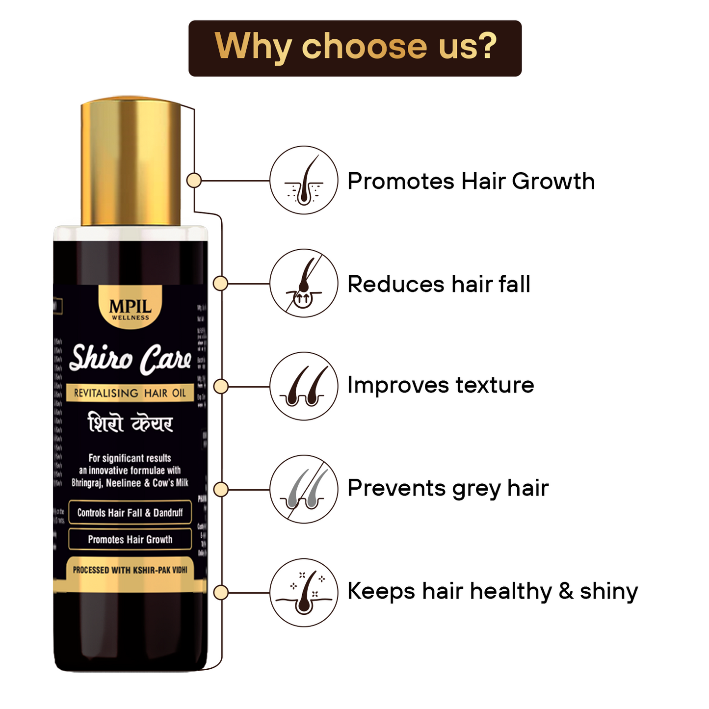 MPIL Shiro Care Hair Oil With Bhringraj | Hair Oil for unisex | Almond Oil Goodness Of More Than 18 Herbs And Oil | 100ML