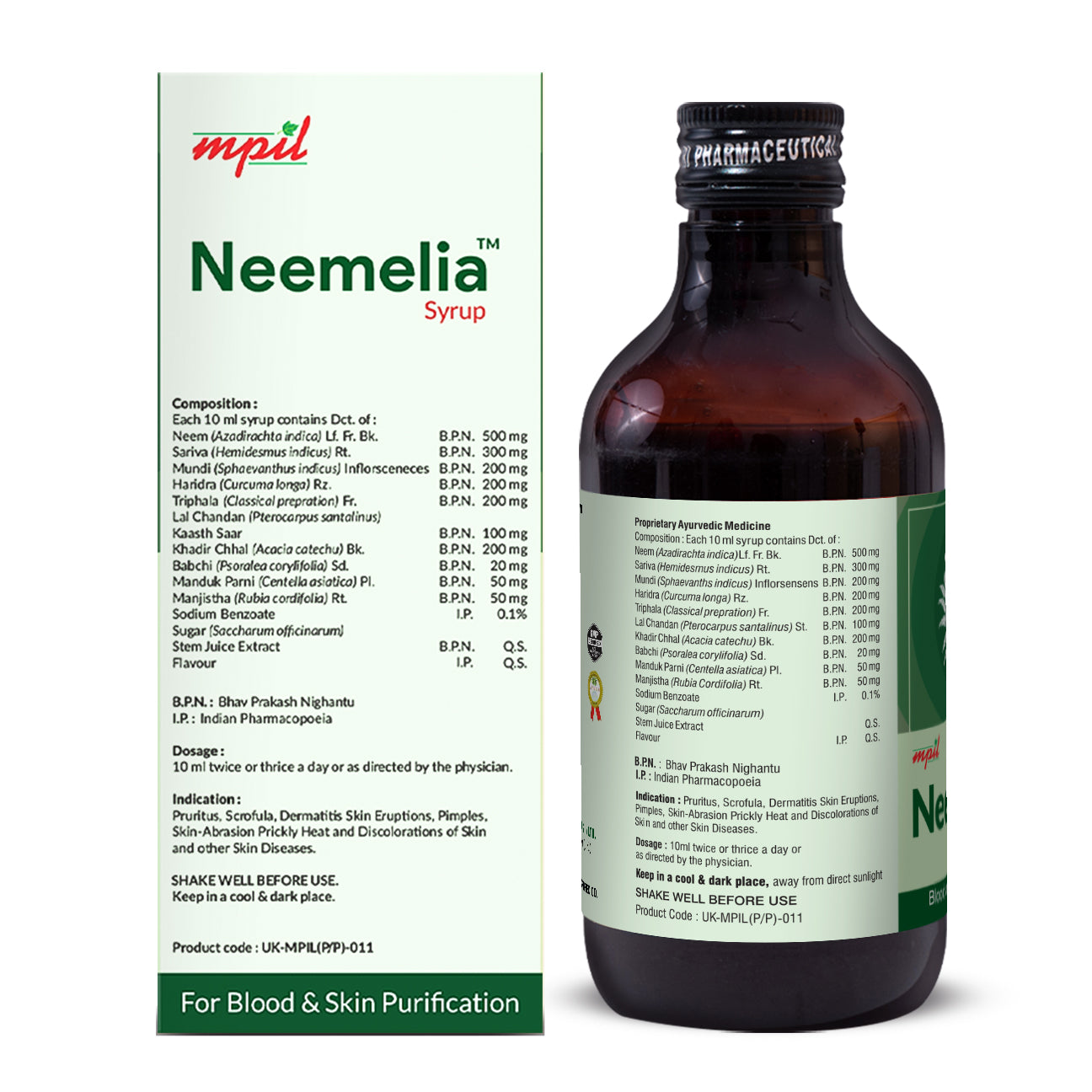 MPIL Neemelia Neem Syrup For Glowing skin | Ayurvedic Skin Care Neem Syrup | Harbal Treatment | Natural with no side effect