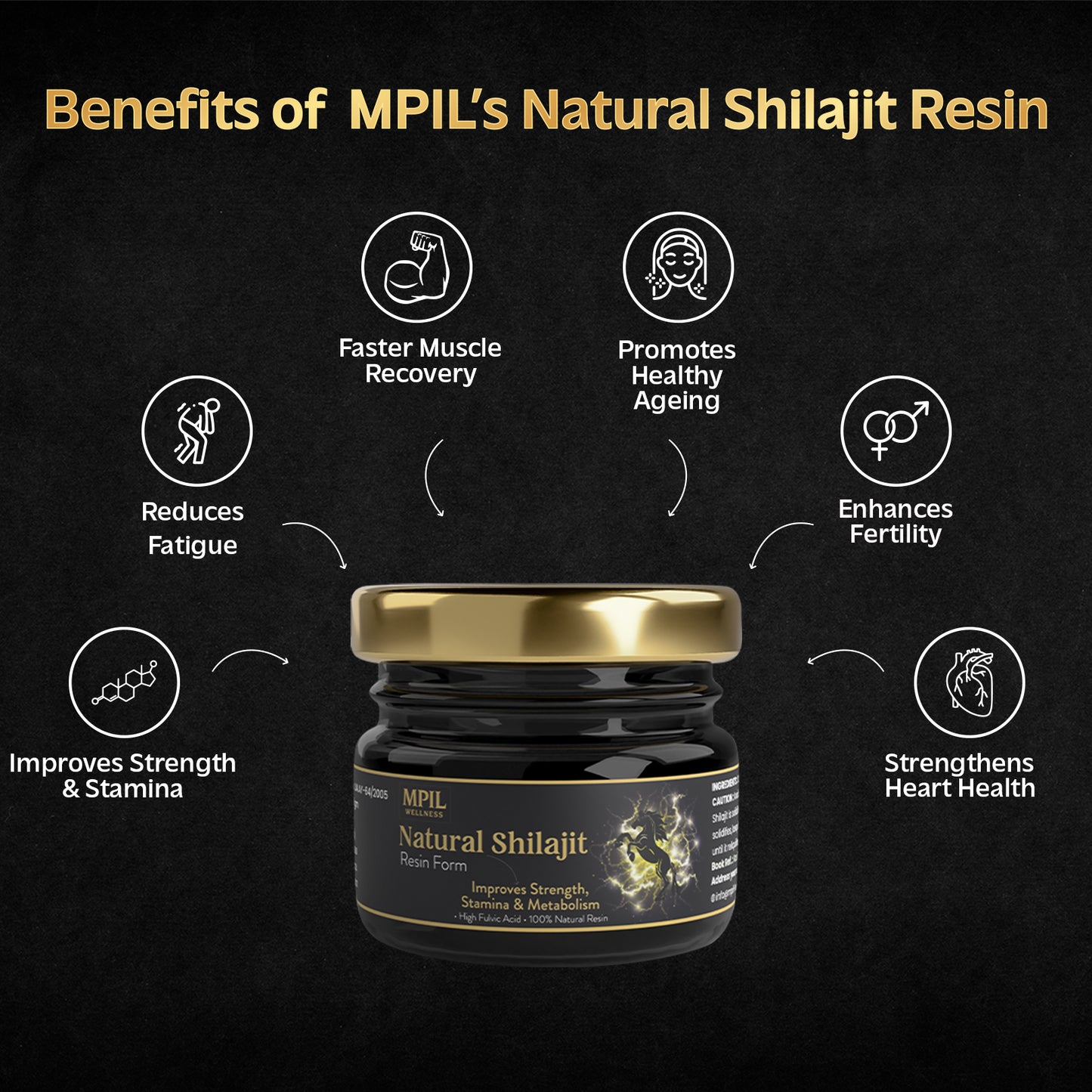 MPIL Shilajit Resin Himalayan Shilajeet with Triphala Based Extraction | Shilajit for men and women | Build Muscle Mass 20 g