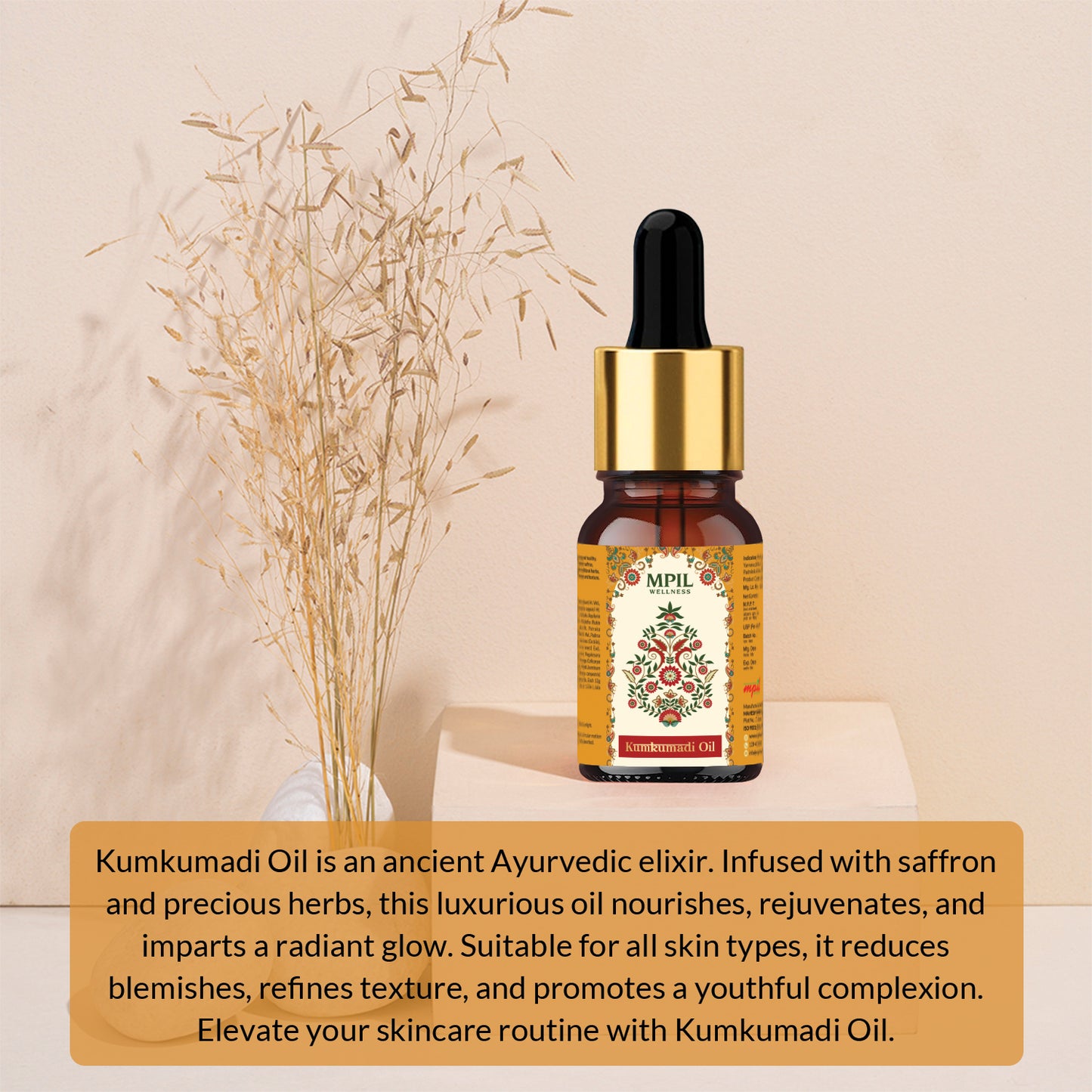 MPIL Wellness Ayurvedic Kumkumadi Face Oil for skin care | Face Oil for Women & Men( 5ml)