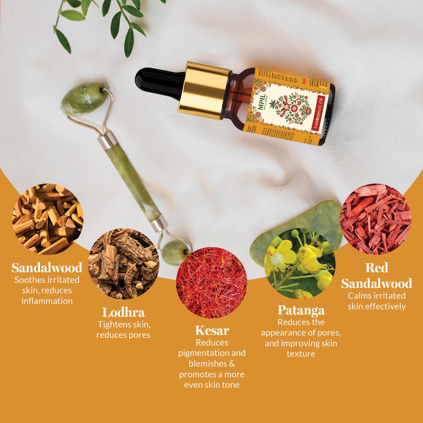 MPIL Wellness Ayurvedic Kumkumadi Face Oil for skin care | Face Oil for Women & Men( 5ml)