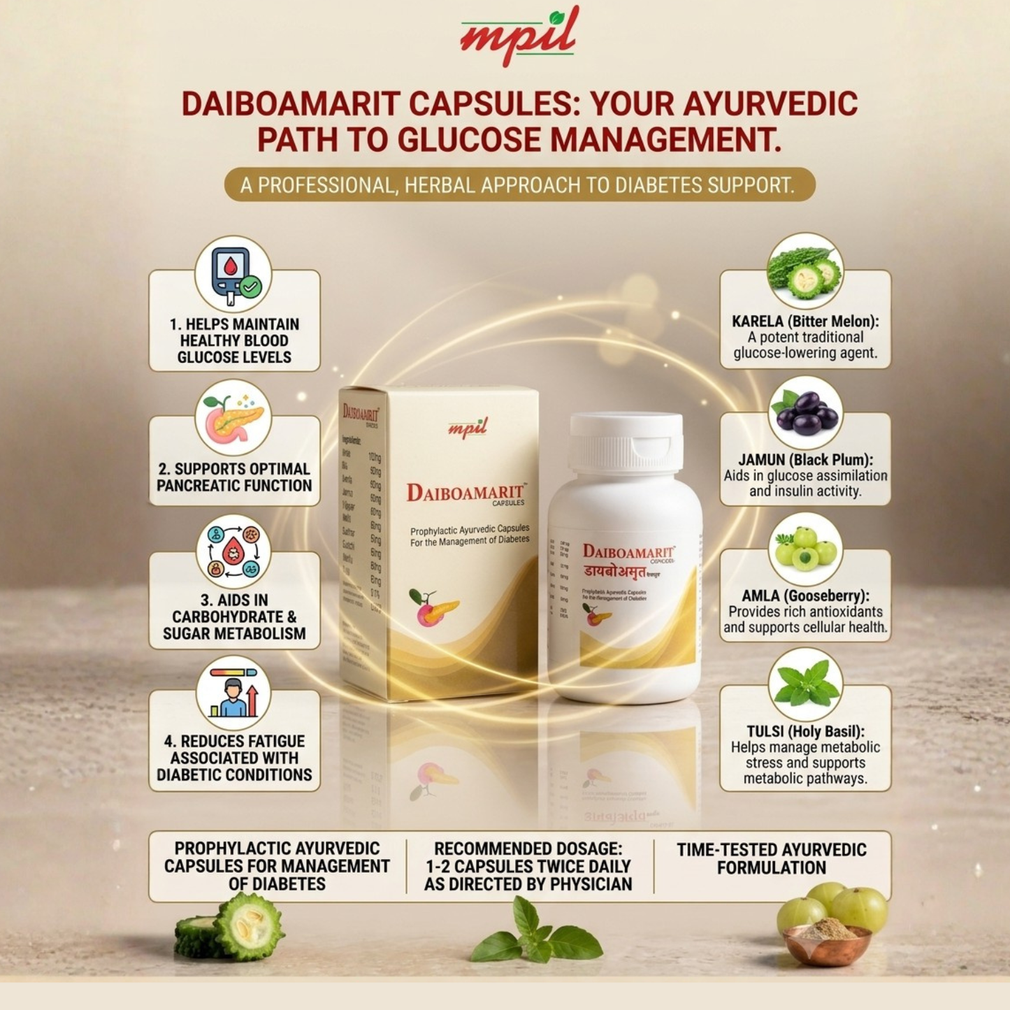 Daiboamrit Capsules for Daibetes control sugar level 60 capsules (pack of 2)