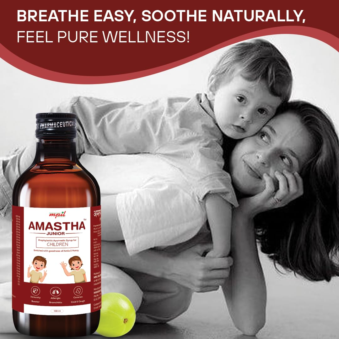 Mpil Wellness Amastha Junior Syrup For kids cold and cough | kids cough syrup | Ayurvedic cough syrup with amla, kantakari, and vasa