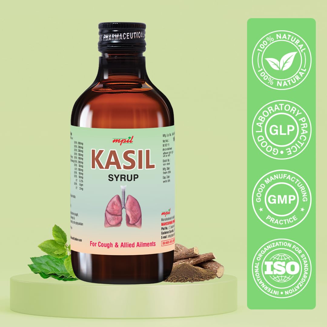 MPIL Kasil Syrup | cough syrup | cold and cough syrup | Ayurvedic cough syrup | Effective bronchodilator &amp; antitussive (100 ml)