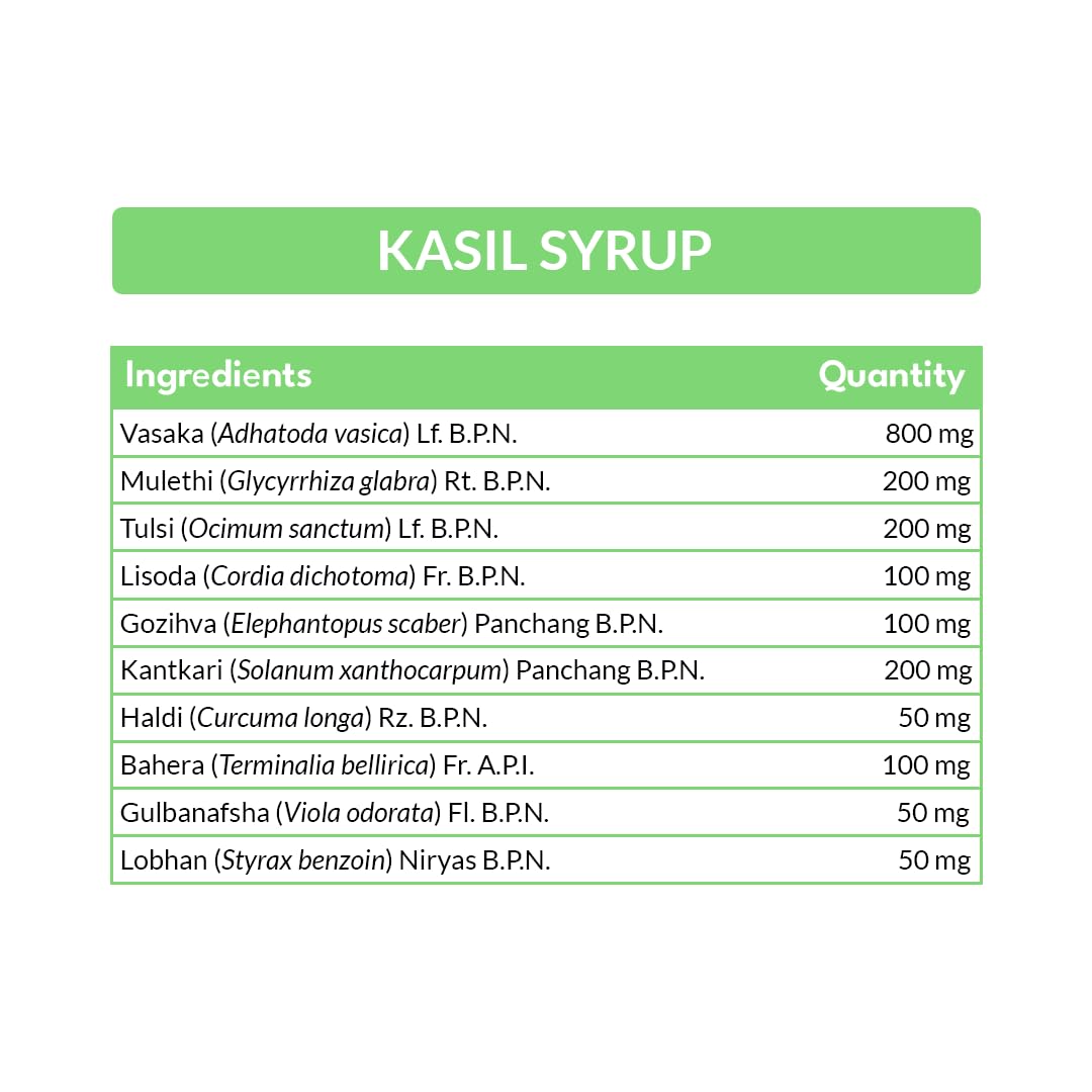 MPIL Kasil Syrup | cough syrup | cold and cough syrup | Ayurvedic cough syrup | Effective bronchodilator &amp; antitussive (100 ml)