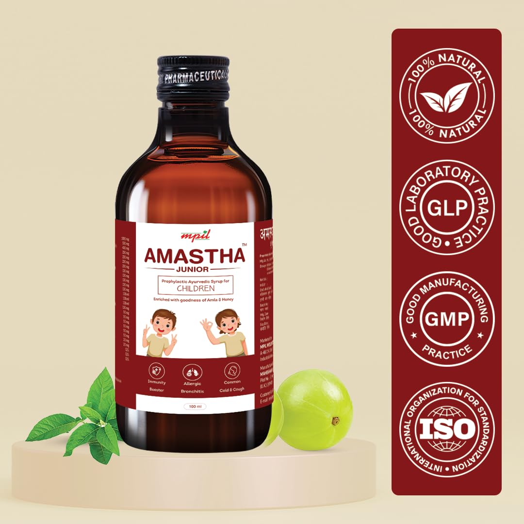 Mpil Wellness Amastha Junior Syrup For kids cold and cough | kids cough syrup | Ayurvedic cough syrup with amla, kantakari, and vasa