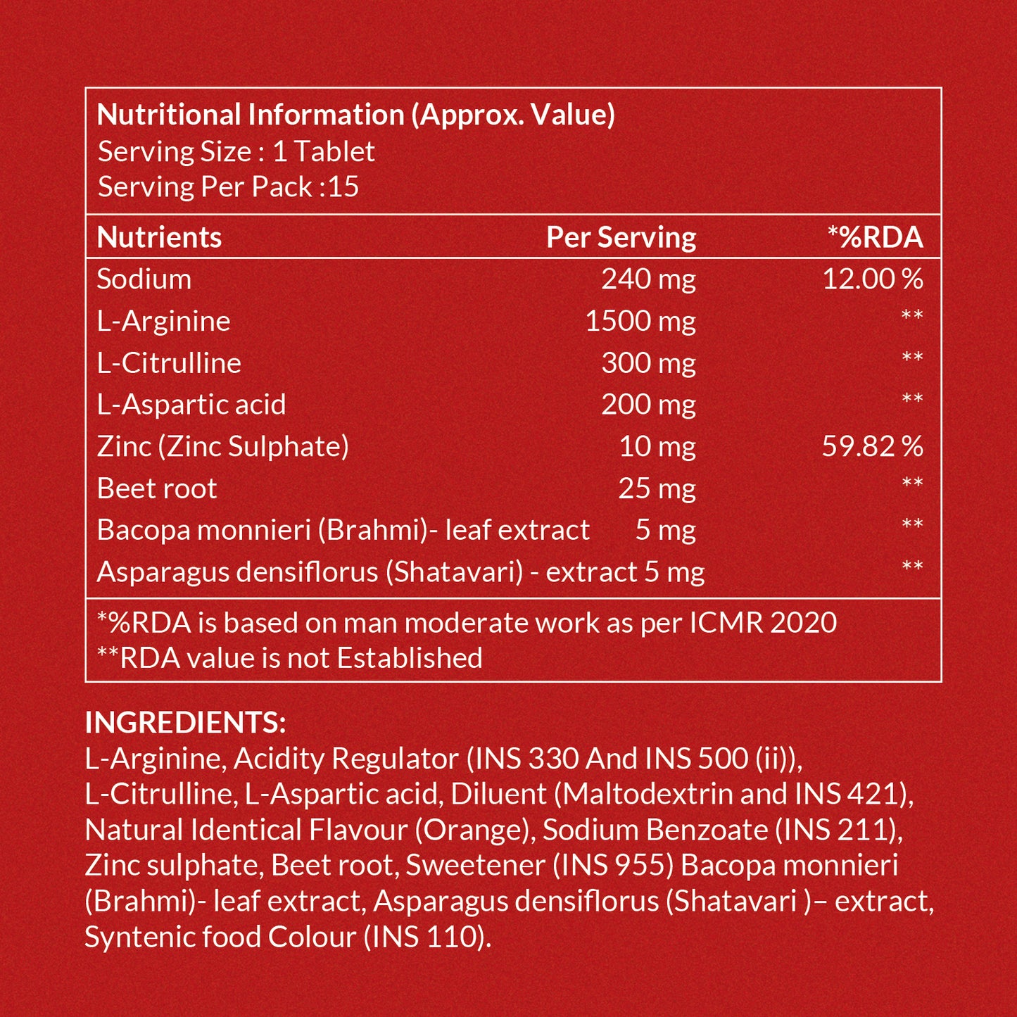 L-Arginine Effervescent Tablets